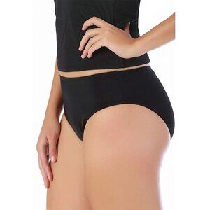 INSTANT FIGURE Compression Hipster Swim Suit Bottoms Basic Brief Black NWT 14